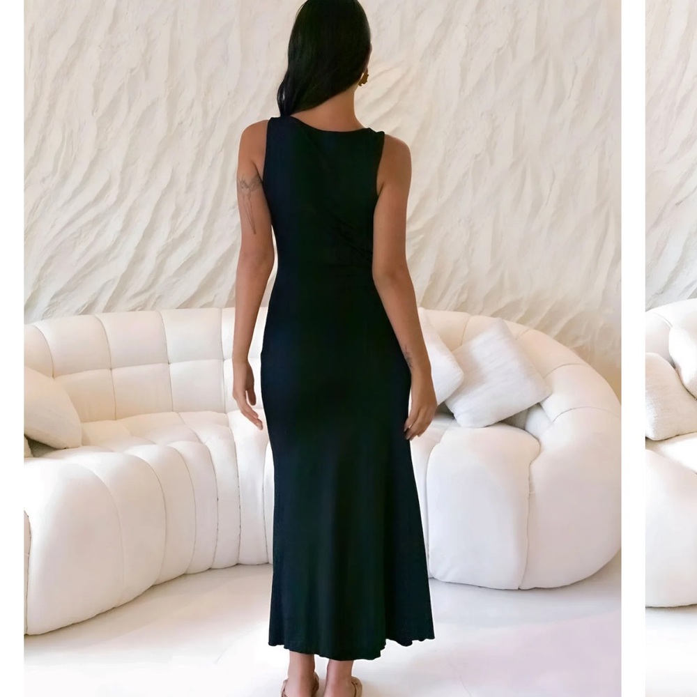 NWOT Princess Polly Black Maxi Dress with Gold Accent Hardware - Picture 2 of 5